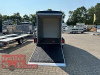 Böckmann KT-PB-AL 3015/27 M F ALU Kofferanhänger anthrazit mit Polyesterbug - Tür / Rampe Kombination - Seitentür - Designpaket