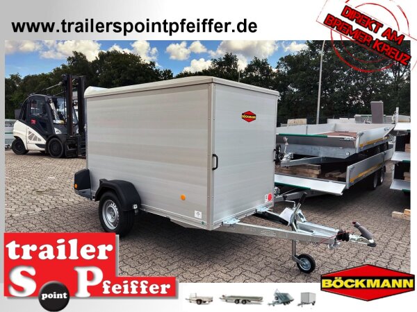 Böckmann KT-AL 2513/135 F R/T-K Kofferanhänger mit Vollaluminium Aufbau - Tür- /Rampe Kombination
