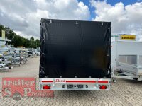 EDUARD 5020 -GD- Hochlader, kippbar, Rampen, Bordwände 30cm -3500kg- H-Pumpe - lfh: 63cm -195/50R13 mit Hochplane SP-Line Schiebeplane links und rechts ÖKO
