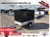 TPV TL-EU2/3 Tieflader Anhänger - 750 kg - ungebremst - 100 KM/H - Zurrösen - 13 pol. Stecker - mit Hochplane SP-Line