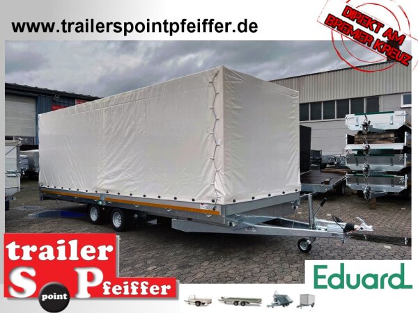 EDUARD 6022 -GD- Hochlader, Bordwände 30cm -3000kg- Lfh: 56cm -195/55R10 mit Hochplane SP-Line