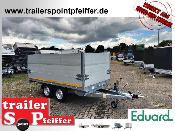 EDUARD 3116 -GD- Heckkipper, Bordwände 30cm -2700kg- H-Pumpe - Lfh: 72cm -185/70R13 mit AufsatzBordwände pendelbar - 70cm hoch