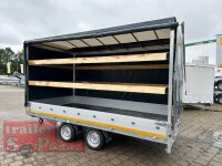 EDUARD 4020 -GD- Hochlader, Auffahrschienen & Winde, Bordwände 30cm -2700kg- Lfh: 63cm -195/50R13 mit Hochplane SP-Line ROLLFIX beidseitig + Heckrollo