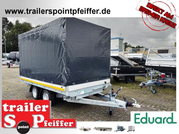 EDUARD 3318 -GD- 3 Seitenkipper, Rampenschacht, Bordwände 30cm -2700kg- H-Pumpe - Lfh: 63cm -195/50R13 mit Hochplane SP-Line