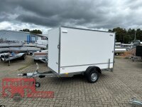 Aussteller / martz KARGO 300 C 1,3T Plywood Kofferanhänger  - gebremst mit Zurrleisten - Heckstützen - 100 KM/H