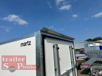 martz KARGO 250 C R 1,3T Plywood Kofferanhänger mit Rampe - gebremst mit Zurrleisten - Heckstützen - 100 KM/H
