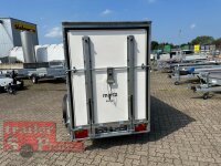 martz KARGO 250 C R 1,3T Plywood Kofferanhänger mit Rampe - gebremst mit Zurrleisten - Heckstützen