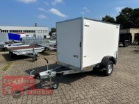 martz KARGO 250 C R 1,3T Plywood Kofferanhänger mit Rampe - gebremst mit Zurrleisten - Heckstützen