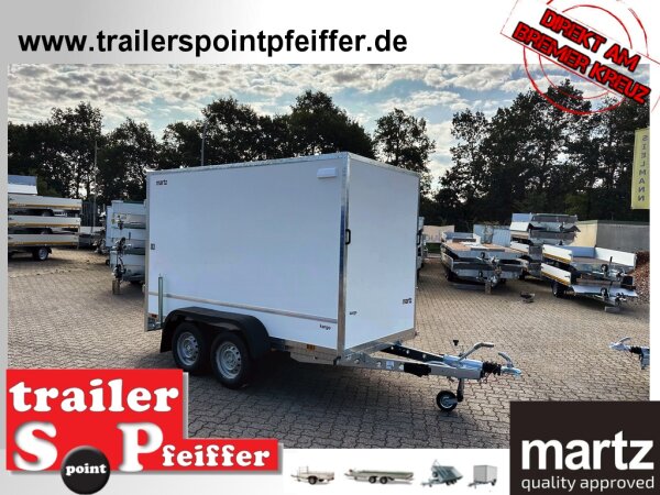 martz KARGO 300 C 2T Plywood Kofferanhänger  - Tandem gebremst mit Zurrleisten - Heckstützen