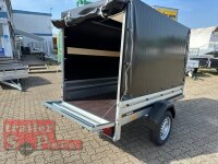 Brenderup 1205 SUB 750 " Der neue Kippi " - ABKLAPPBARE ZUGDEICHSEL / VERTIKAL ABSTELLEN mit Hochplane SP-Line