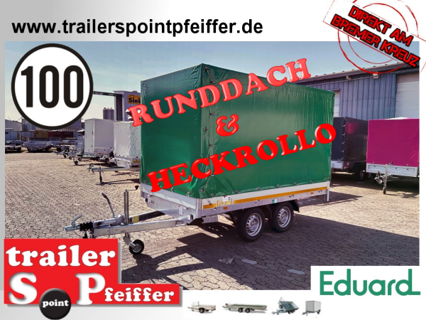 EDUARD 3116 -GD- Hochlader, Bordwände 30cm -2000kg- Lfh: 72cm -155R13 mit Hochplane SP-Line Runddach / Heckrollo - 100 KM/H