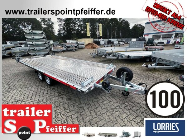 Lorries PLI35-5021 - 3500 kg Vollausstattung - kippbarer leichter Autotransporter mit ALU Standschienen - Reserverad - Alu Boden - 100 KM/H - Staukiste - Radstopper