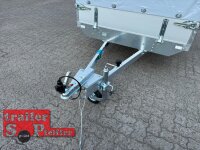 AKTION - Eduard 2514 750 KG Hochlader - Ungebremste Einzelachser - 2.5x1.45m - Ladehöhe:56 cm - 195/55R10 - Bordwände 30cm Hochplane PLED 100 und Stützrad
