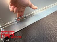 AKTION - Eduard 2514 750 KG Hochlader - Ungebremste Einzelachser - 2.5x1.45m - Ladehöhe:56 cm - 195/55R10 - Bordwände 30cm Hochplane PLED 100 und Stützrad