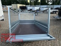 Brenderup 1205 SUB 750 " Der neue Kippi " - ABKLAPPBARE ZUGDEICHSEL / VERTIKAL ABSTELLEN mit LAUBGITTERAUFSATZ 50 CM