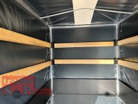 Saris K1 256 150 1500 E Black Edition - 1500 kg Heckkipper - Einachser - gebremst - Bordwände 35 cm - E-Pumpe mit Hochplane SP-Line und Rollo