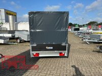Saris K1 256 150 1500 E Black Edition - 1500 kg Heckkipper - Einachser - gebremst - Bordwände 35 cm - E-Pumpe mit Hochplane SP-Line und Rollo
