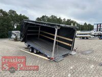 Lorries PLI30-4521 - 3000 kg kippbarer leichter Autotransporter mit ALU Standschienen mit Hochplane SP-Line / Rollo + Schiebeplane in FR links + ÖKO Schräge ca. 70/70