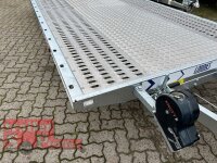 Lorries PLI30-4521 AR - 3000 kg kippbarer leichter Autotransporter mit ALU Standschienen - geschlossener Boden
