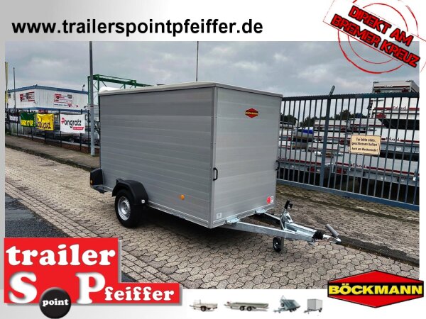 Böckmann KT-AL 3015/15 M F R/T-K Kofferanhänger mit Vollaluminium Aufbau - Tür- /Rampe Kombination