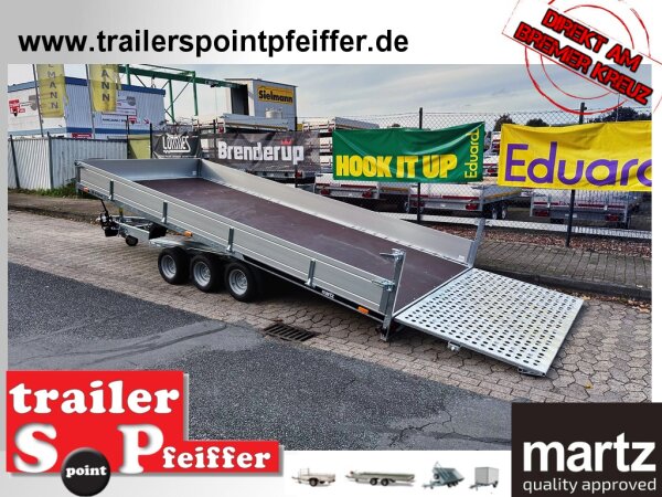 martz GT UNIVERSAL 500/3 S 3,5T hydraulisch kippbarer Auto und Maschinentransporter mit ALU Bordwänden