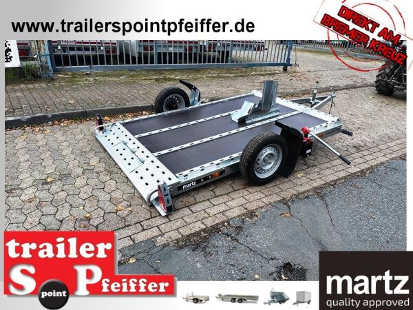 martz GP ATV 246 x 160 - hydraulisch absenkbar - 750 KG mit Radwippe - 155/70 R13 - Siebdruckboden