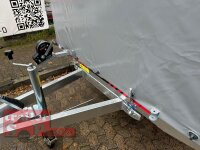 Lorries PLI35-5021 - 3500 kg kippbarer leichter Autotransporter mit geschlossenem ALU Boden und ALU Standschienen mit Hochplane SP-Line ÖKO Schräge / Rollo - Schiebeplane