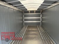 Lorries PLI35-5021 - 3500 kg kippbarer leichter Autotransporter mit geschlossenem ALU Boden und ALU Standschienen mit Hochplane SP-Line ÖKO Schräge / Rollo - Schiebeplane