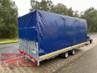 EDUARD 5022 -GD- Hochlader, kippbar, Auffahrklappe, Bordwände 30cm -3500kg- H-Pumpe - Lfh: 63cm -195/50R13 mit Hochplane SP-Line ÖKO Schräge / Rollo / Schiebeplane links / Aufstellklappe rechts