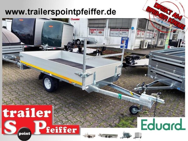 EDUARD 2514 -UE- Hochlader, Bordwände 30cm -750kg- Lfh: 56cm -195/55R10 - 100 KM/H - mit H-Gestell und Stützrad