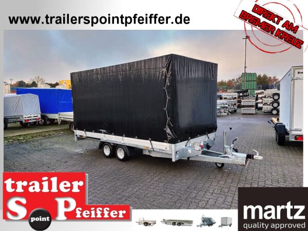 martz GT PLATEAU 400 S 2.7T ALU Boden - Rampen - Winde - Multitransporter Hochlader mit ALU Bordwänden mit Hochplane SP-Line