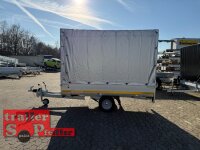 AKTION EDUARD 2514 -100 KM/H - Stützen - GE- Hochlader, Bordwände 30cm -1350kg- Lfh: 56cm -195/55R10 mit Hochplane SP-Line 170 cm silbergrau - mit Stützrad