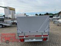 AKTION - Eduard 2314 750 KG Hochlader - Ungebremste Einzelachser - 2.3x1.45m - Ladehöhe:56 cm - 195/55R10 - Bordwände 30cm Hochplane PLED 100 und Stützrad