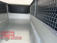 EDUARD 3318 -GD- 3-Seitenkipper, Auffahrschienen, Bordwände 40cm -3500kg- E & H-Pumpe - Lfh: 63cm -195/50R13 - Laubgitter pendelbar - 70cm hoch und Hoch-/Flachplane