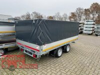 EDUARD 3318 -GD- 3-Seitenkipper, Auffahrschienen, Bordwände 40cm -3500kg- E & H-Pumpe - Lfh: 63cm -195/50R13 - Laubgitter pendelbar - 70cm hoch und Hoch-/Flachplane