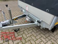 EDUARD 3318 -GD- 3-Seitenkipper, Auffahrschienen, Bordwände 40cm -3500kg- E & H-Pumpe - Lfh: 63cm -195/50R13 - Laubgitter pendelbar - 70cm hoch und Hoch-/Flachplane