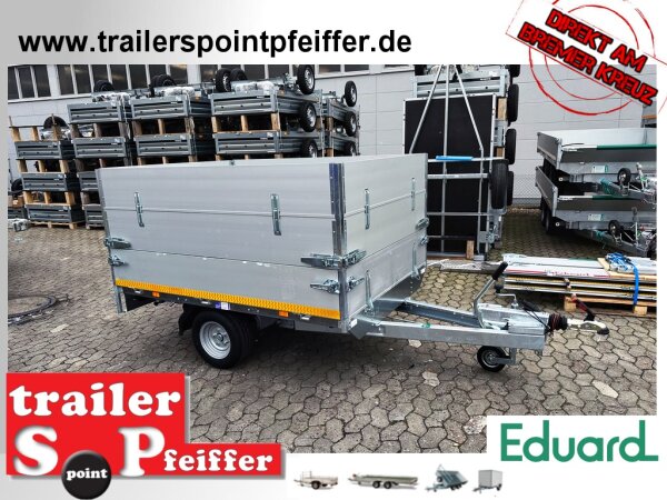 EDUARD 2014 -GE- Hochlader, Bordwände 30cm -1350kg- Lfh: 56cm -195/55R10 mit 2014 - AufsatzBordwände pendelbar - 60cm hoch