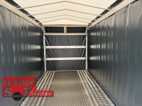 Lorries PLI30-5521 - 3000 kg 5,5m kippbarer leichter Autotransporter mit geschlossenem ALU Boden und ALU Standschienen mit Hochplane SP-Line ÖKO Schräge / Rollo