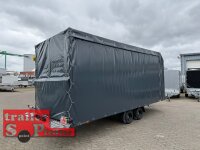 Lorries PLI30-5521 - 3000 kg 5,5m kippbarer leichter Autotransporter mit geschlossenem ALU Boden und ALU Standschienen mit Hochplane SP-Line ÖKO Schräge / Rollo