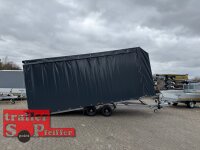 Lorries PLI30-5521 - 3000 kg 5,5m kippbarer leichter Autotransporter mit geschlossenem ALU Boden und ALU Standschienen mit Hochplane SP-Line ÖKO Schräge / Rollo
