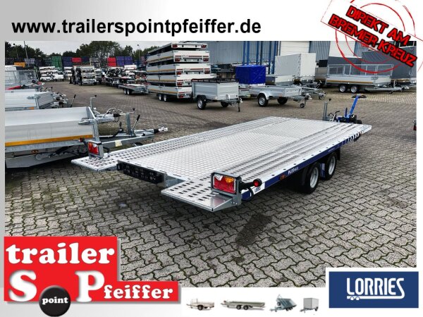 Lorries PLI27-4521 AR - 2700 kg kippbarer leichter Autotransporter mit ALU Standschienen - geschlossener Boden