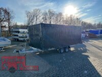 Lorries PLI27-4521 - 2700 kg kippbarer leichter Autotransporter mit ALU Standschienen mit Hochplane SP-Line / Rollo + Schiebeplane in FR links