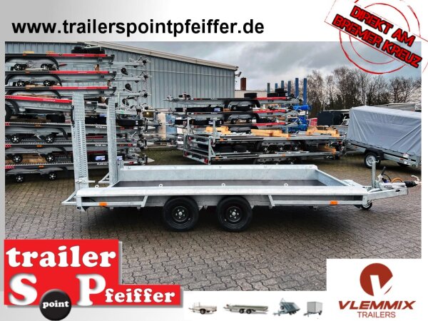Vlemmix TX 354018 - L Maschinentransporter - Baggeranhänger 400 x 180 - 3500 kg - 2 stehende Einzelrampen
