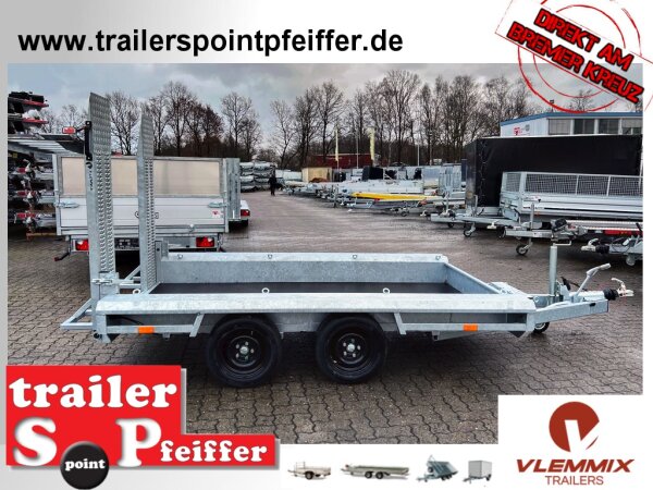 ABVERKAUF Vlemmix MT 3015 2700 - Maschinentransporter - Baggeranhänger - 2 stehende Einzelrampen