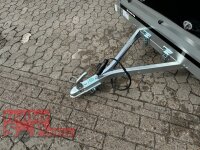 Brenderup 1205 SUB 750 " Der neue Kippi " - ABKLAPPBARE ZUGDEICHSEL / VERTIKAL ABSTELLEN mit Hochplane AKTION Black