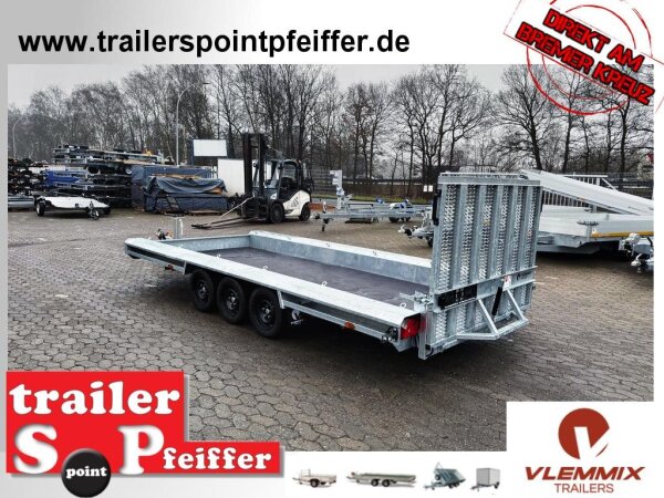 Vlemmix S Maschinentransporter - -4818-3500 - Baggeranhänger 480 x 180 - 3500 kg - 3 Achser