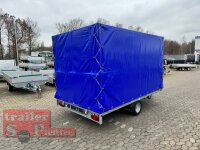 EDUARD 3118 -GE- Hochlader, Auffahrschienen & Winde, Bordwände 10cm -1500kg- Lfh: 56cm -195/55R10 mit Hochplane SP-Line Runddach und vorne mit extra RUND und Heckrollo