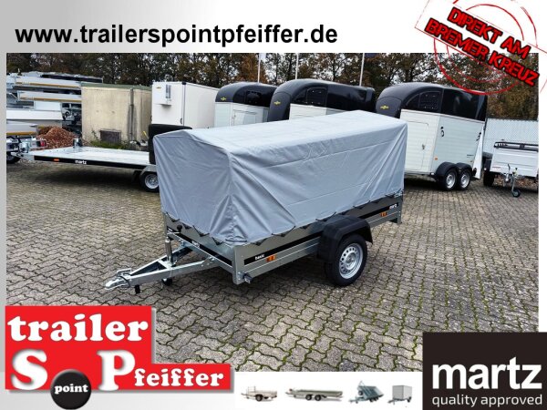 martz Basic 230 - 750 kg Anhänger 230 x 126 mit ECO Hochplane 110 cm Innenhöhe - SB
