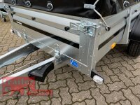 Brenderup 2260 SB 1300 - 258 x 128 x 40 Vorder und Rückwand klappbar - gebremst 1300 KG mit Hochplane EDITION Black Bill