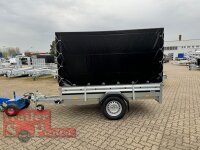 Brenderup 2260 SB 1300 - 258 x 128 x 40 Vorder und Rückwand klappbar - gebremst 1300 KG mit Hochplane EDITION Black Bill